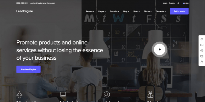 LeadEngine– Multi-Purpose WordPress Theme with Page Builder