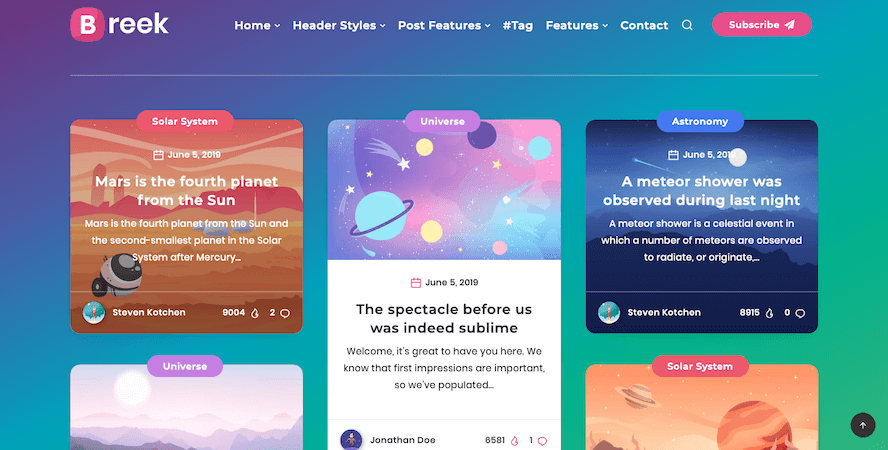 Breek-vivid WordPress Blog Theme