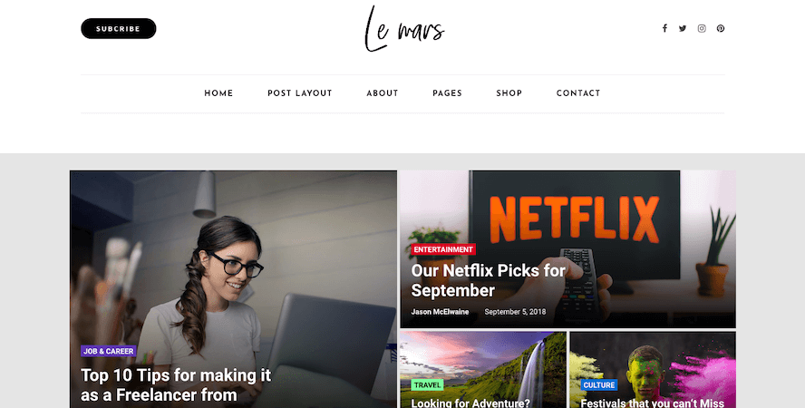 Lemars-WordPress Blog Theme
